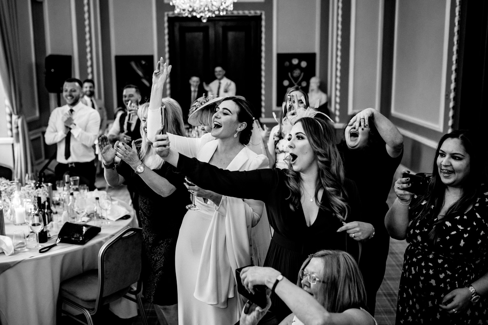 Girls cheering on the lads