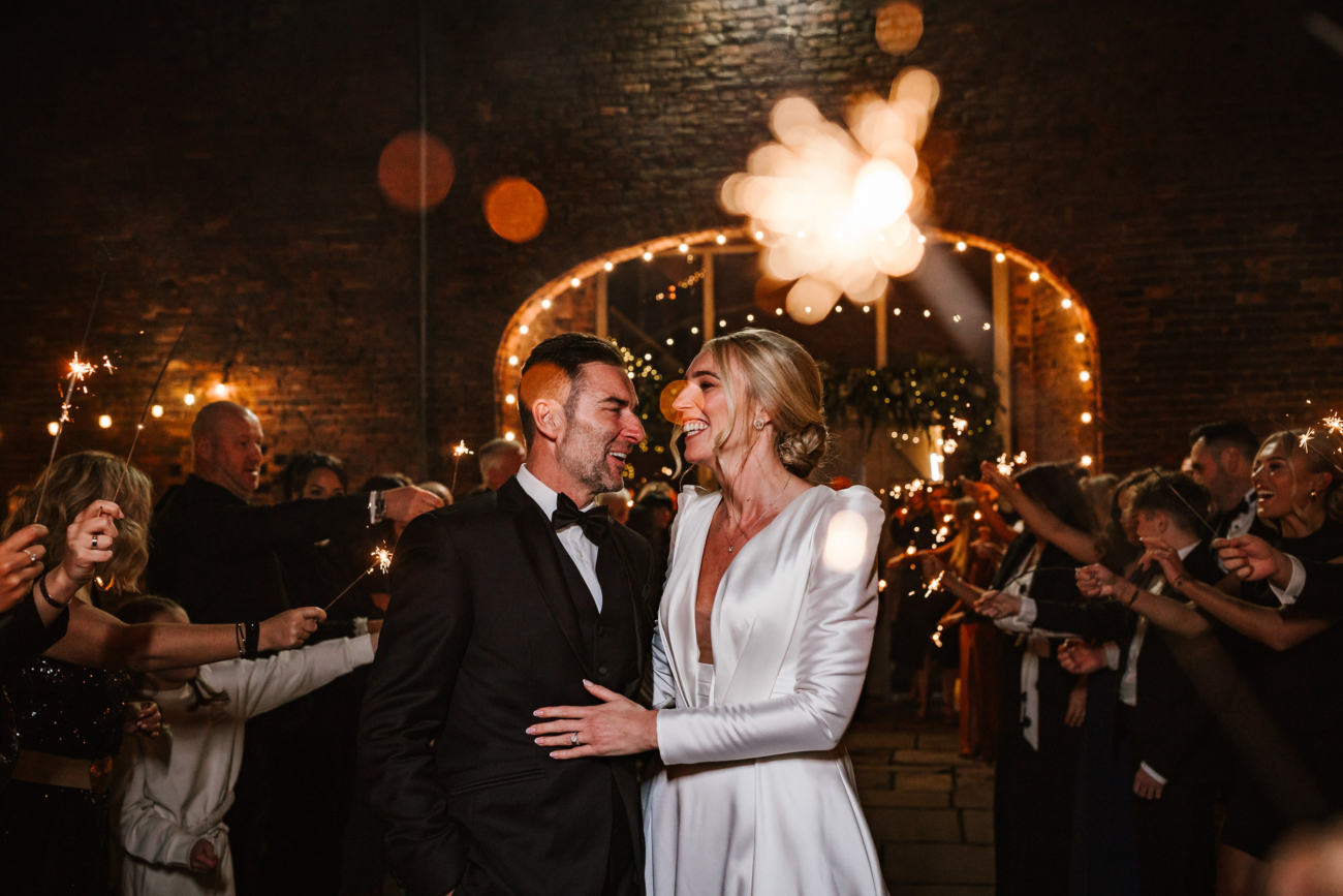 Wedding sparklers The barn at morleys hall