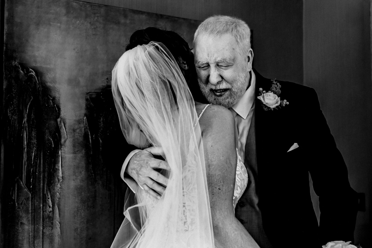 Brides dad crying