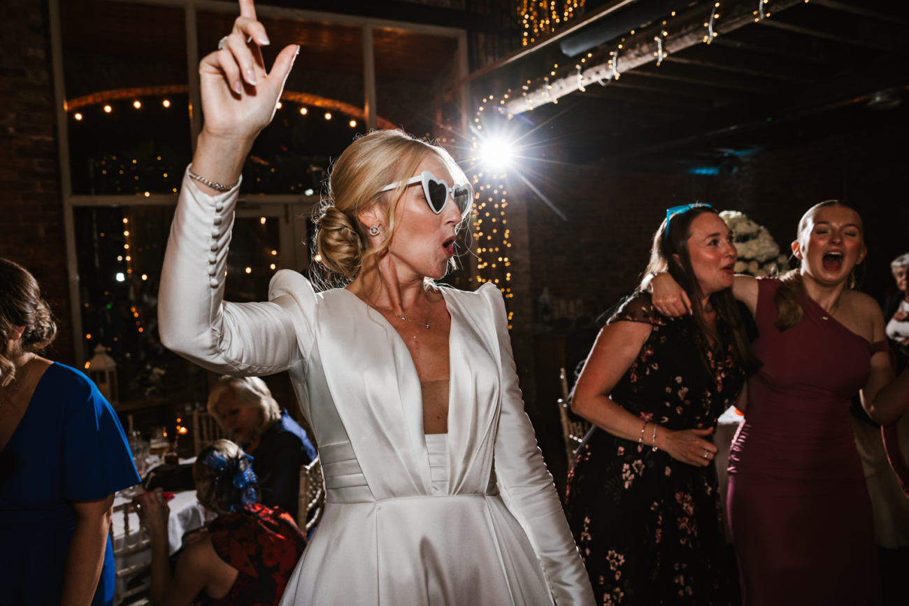 Cool bride dancing