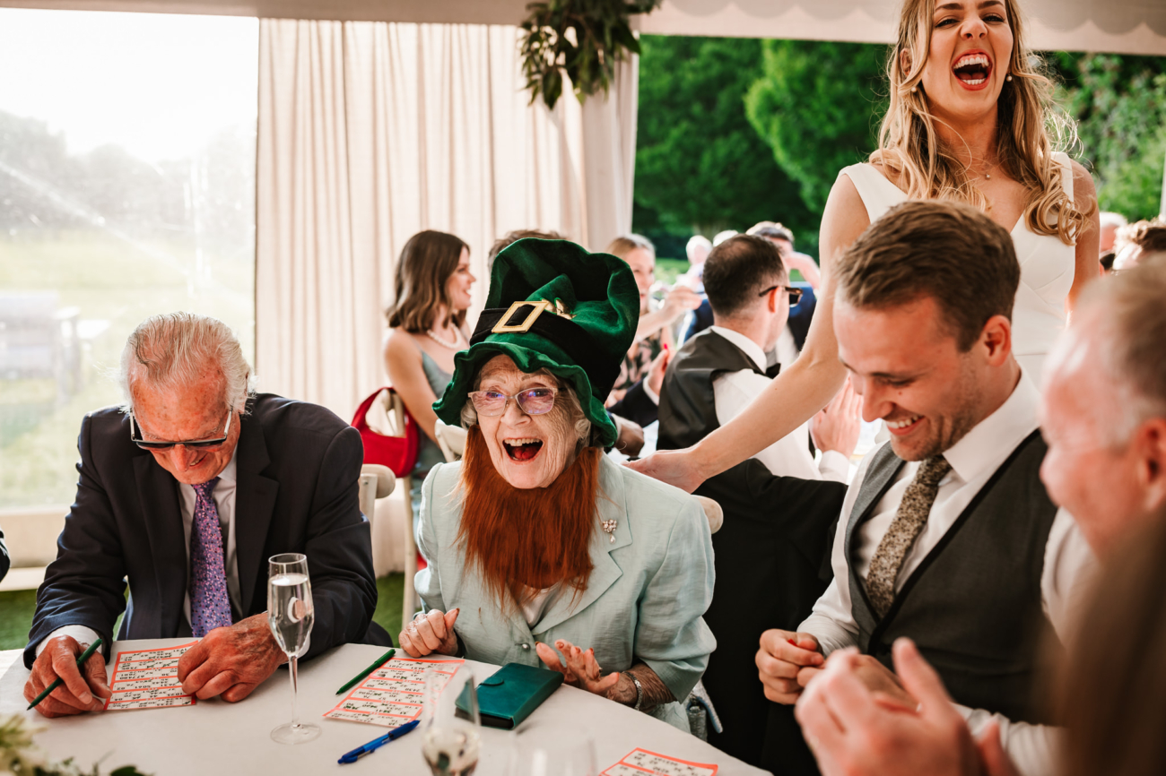 Funny grandma at wedding