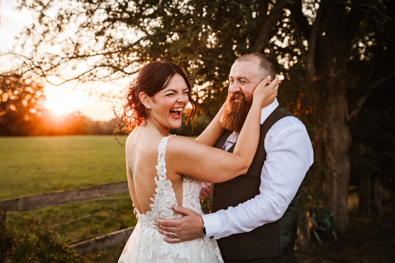 Rylands Farmhouse Wedding 50 Golden hour at Rylands Farmhouse