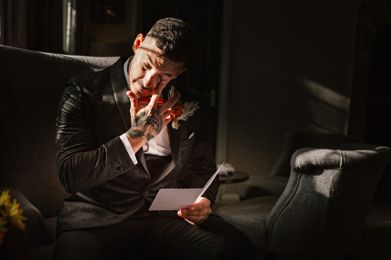 groom cryring at stirk house