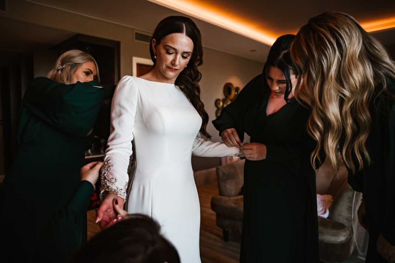Bride getting ready at Crow Wood Hotel