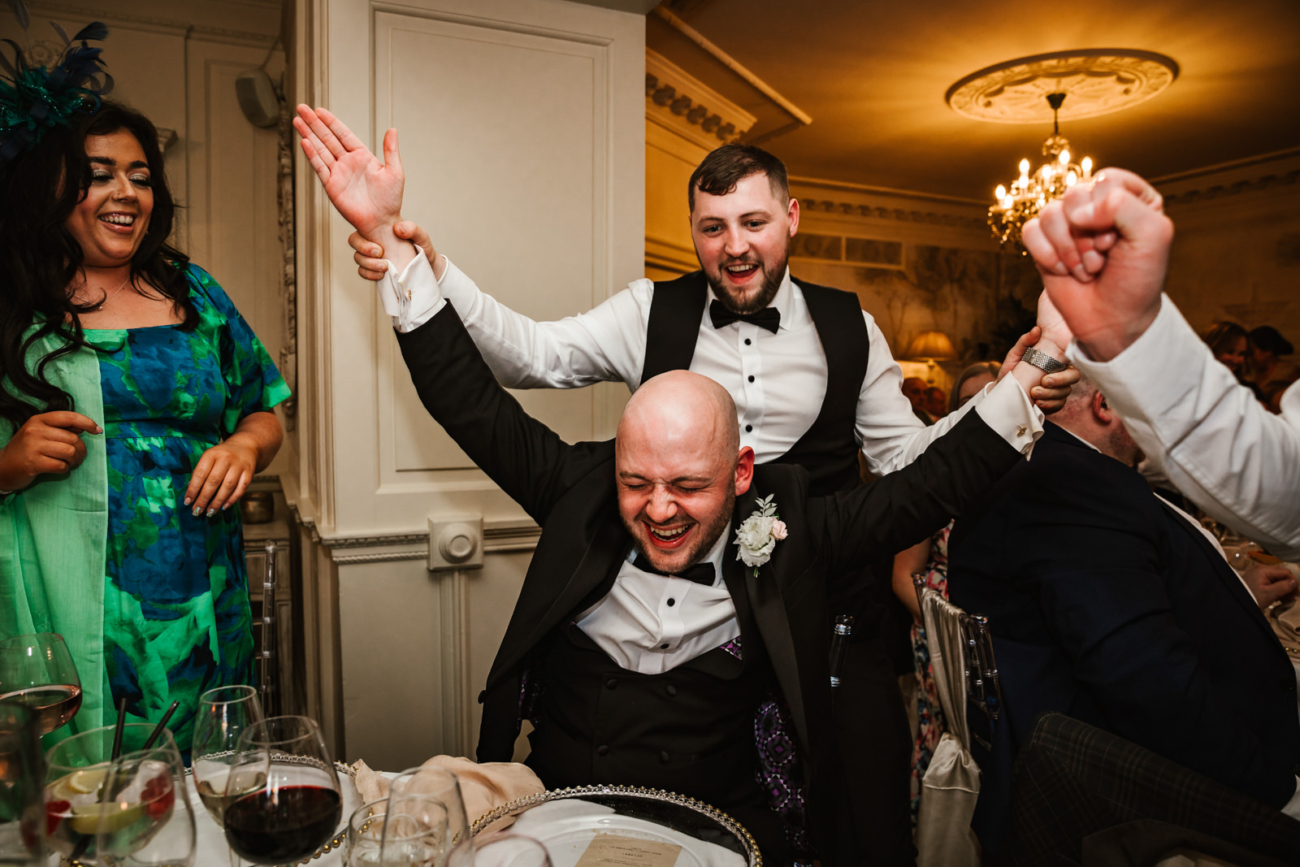 Guests having fun during wedding breakfast