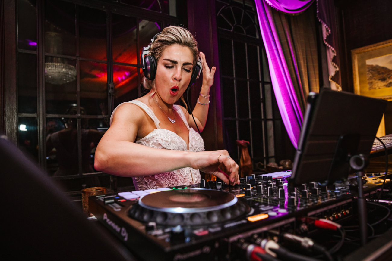 Bride on the decks at eaves Hall