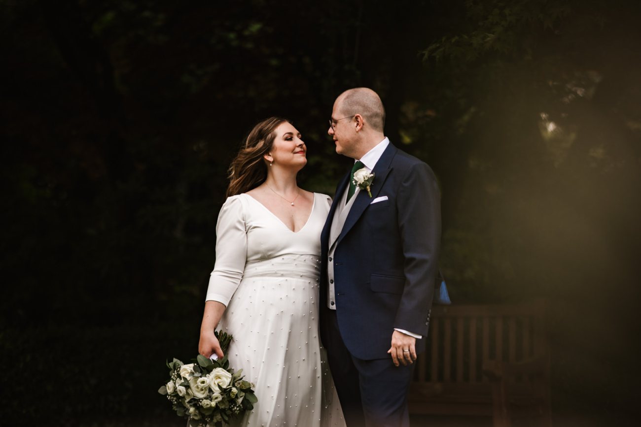 Bride and groom portraits at Eaves Hall