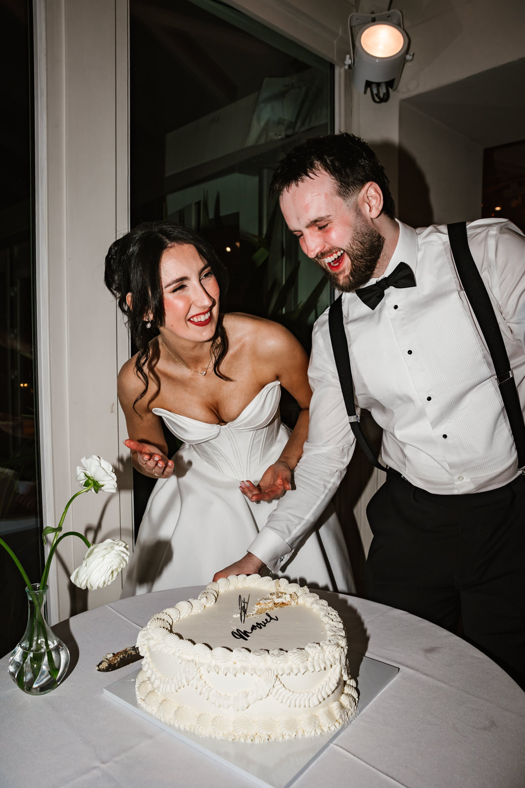 cutting the cake at iscoyd park