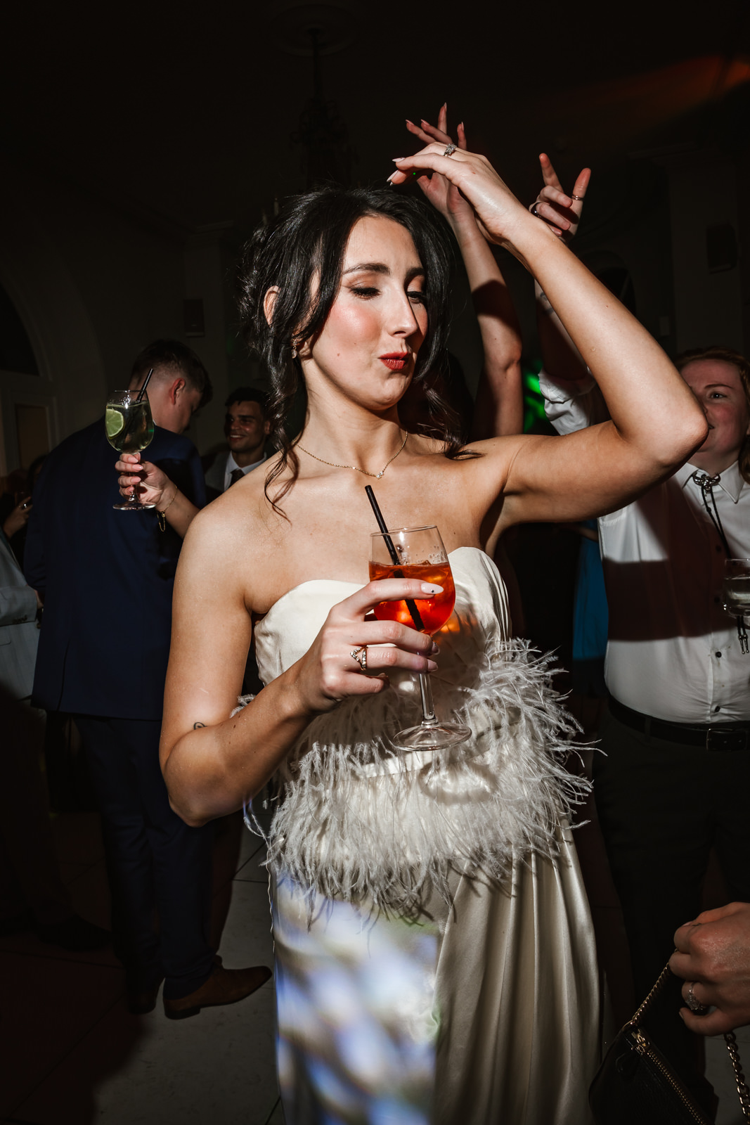 Bride dancing at Iscoyd park